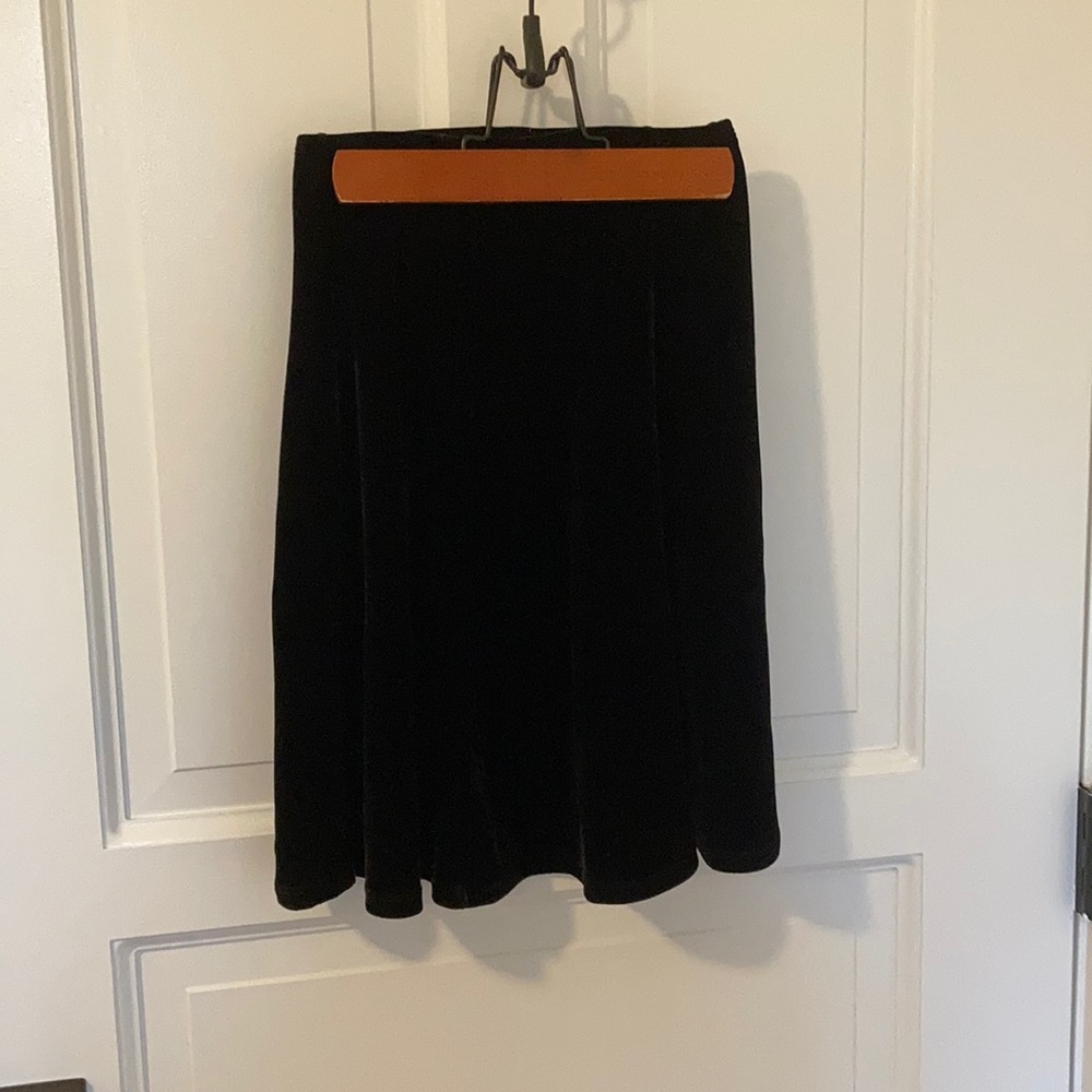 Black velvet mini skirt